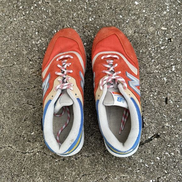 New Balance 997H Energy Red Atomic Sneakers Mens 9 Yellow Suede CM007HJP Shoes - Picture 8 of 13